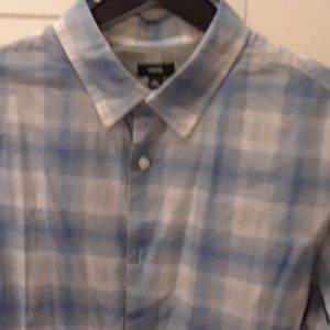 NEW Vince blue plaid shirt